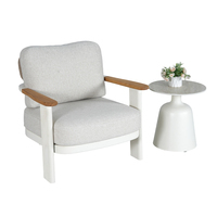 Ensemble de canapés d'extérieur modernes en métal avec design en corde tressée, construction durable, fauteuils et table basse ovale pour jardin/patio