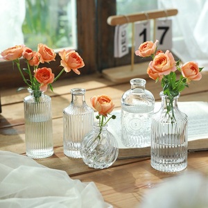 Vaso in Vetro Trasparente Mini Retrò Europeo all'Ingrosso, Decorazione per Casa e Matrimonio, Creativo per Composizioni Floreali Idroponiche - Product Image 1