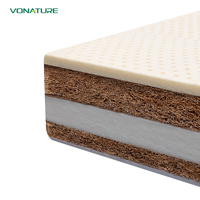Matelas hybride moderne en fibre de coco pour appartement, maison, chambre à coucher, rafraîchissant, réversible, épaisseur 15 cm, respirant, confortable, nuits paisibles