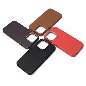Litchi Pebble Genuine Leather Mobile Phone Cases 2D Mobile Phone Case Holder for Iphone 14 Mobile Phone Case Cover for Iphone 11