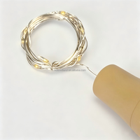Guirlande lumineuse LED solaire de 1 m en fil de cuivre avec bouchon de bouteille de vin – Étanche pour décoration extérieure de mariage, de Noël et de fête dans le jardin