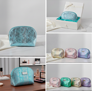 Holografische Vis Schubben Waterbestendige Rits Cosmetiktas Iridescent Zeemeermin Schelp Etui PU Leder Make-up Organizer Beauty GWP - Product Image 5