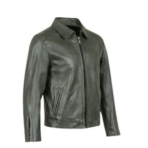 Chaqueta de Cuero para Mujer, Color Antracita, Chaqueta de Motociclista Ajustada de Cuero Genuino con Hombros Estructurados - Product Image 2