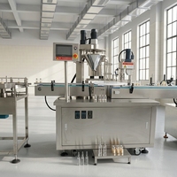 Machine automatique de remplissage et de bouchage de flacons en verre de 3 ml pour poudres, cosmétiques, café et épices, avec dosage par vis sans fin et sertissage