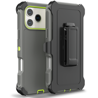 Weview Coque de protection robuste 3-en-1 antichoc en TPU+PC avec clips pour IP17/Pro/Pro Max