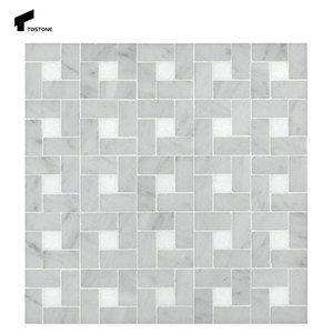 Tostone popolare <span class=keywords><strong>piastrelle</strong></span> di mosaico rettangolare in <span class=keywords><strong>marmo</strong></span> bianco lucido naturale <span class=keywords><strong>per</strong></span> il Design moderno del pavimento della parete della <span class=keywords><strong>cucina</strong></span> del bagno - Product Image 5