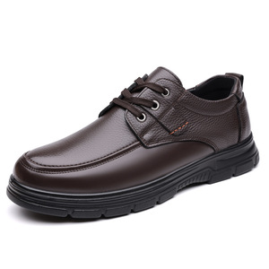 Zapatos de vestir casuales de cuero vacuno de primera calidad para hombre, con suela gruesa, tacón bajo, transpirables, formales para oficina, con cordones. - Product Image 5