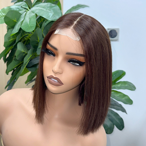 Pelucas de Cabello Humano Natural con Frente de Encaje, Cutícula Alineada, Cabello 100% Virgen, Pelucas Cortas Bob 2x6 con Frente de Encaje - Product Image 2