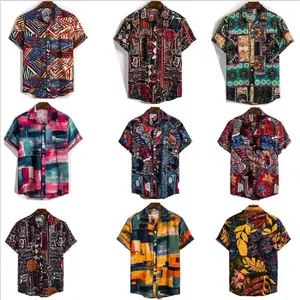 Erkek batik düğmeli Hawaii gömlekleri, pamuk, artı beden, tatil yeri, yaz, yüksek kalite, 2022