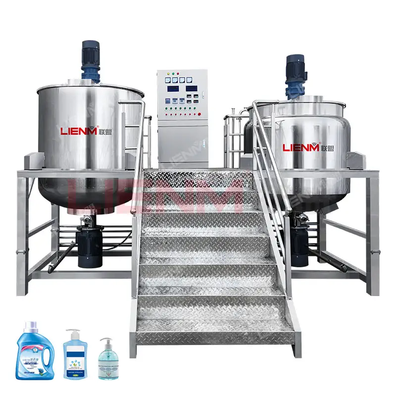 LIENM kualitas tinggi mesin pembuat sabun cair Mixer kapasitas besar 1 sampai 1.5 ton mesin pencampur cuci cair