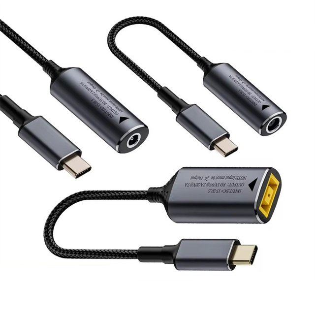 PD 140W Laptop Charger 5V 9V 20V DC 7.4x0.6mm Female to USB Type-C Power Adapter Converter Fast Charging Cable