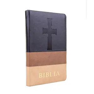 하이 퀄리티 고급 다채로운 제조 업체 인기있는 PU 가죽 커버 기독교 성경 종이 책 인쇄 성경
