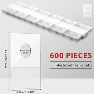 Clear Hook <span class=keywords><strong>Hang</strong></span> Tabs Auto-adesivo Pendurado Tabs Round Hole Heavy Duty Sticky Adhesive Plastic <span class=keywords><strong>Hang</strong></span> Tags para Merchandise Retail - Product Image 2