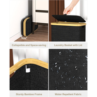 Panier à linge de 65 L avec couvercle, panier à linge étroit et petit pour les vêtements sales, panier de rangement pour le linge pour la chambre à coucher