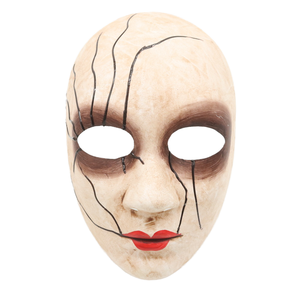 Máscara <span class=keywords><strong>de</strong></span> diseño <span class=keywords><strong>de</strong></span> grietas <span class=keywords><strong>de</strong></span> <span class=keywords><strong>cara</strong></span> completa con <span class=keywords><strong>maquillaje</strong></span> <span class=keywords><strong>de</strong></span> ojos oscuros y labios rojos <span class=keywords><strong>para</strong></span> boda o <span class=keywords><strong>Halloween</strong></span> Cosplay Horror Party Costume Props - Product Image 2