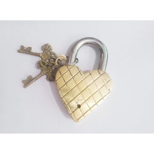 PARIJAT Artisanat Durable Serrure de vélo Corps en laiton massif Manille en acier Design compact Serrure à combinaison à clé dorée pour vélos - Product Image 3