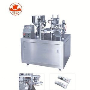 Tuyau en aluminium en plastique de petite production emballant manuellement la machine de remplissage et de cachetage de tube de crème de teinture de cheveux avec la coupe - Product Image 2