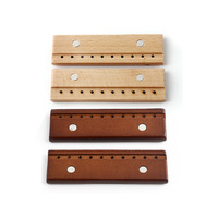 Nouvel accessoire de sac à main rectangulaire perforé marron en bois de hêtre magnétique, idéal pour sacs en toile faits main transfrontaliers