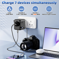 Prise de voyage multi-prises 2500W PD 35W, petite taille, adaptateur de voyage international avec logo personnalisé