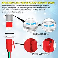 Bouton de klaxon, 12V 20A, robuste, 16MM, en métal, avec LED bleue, interrupteur à bouton-poussoir momentané en acier inoxydable pour marine, bateau, automobile, aéronautique