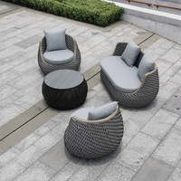Vente directe d'usine en Chine, meubles de jardin en rotin modernes et confortables, ensemble de chaises pour salon et appartement