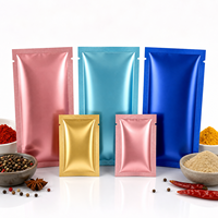 Pochettes plates métallisées brillantes renforcées sur trois côtés pour l'emballage de poudres et d'épices