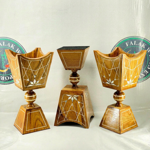 Quemador de Incienso Ecológico de Madera de Acacia con Incrustaciones de Nácar, Diseño Tradicional Árabe Mubkhar, para el Hogar Religioso - Product Image 1