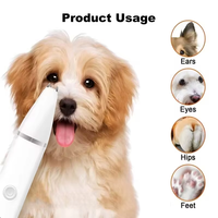 2Elecpet 4 en 1 Kit de toilettage multifonctionnel pour animaux de compagnie Tondeuse à cheveux à faible bruit Tondeuse à griffes et broyeur à ongles rechargeable