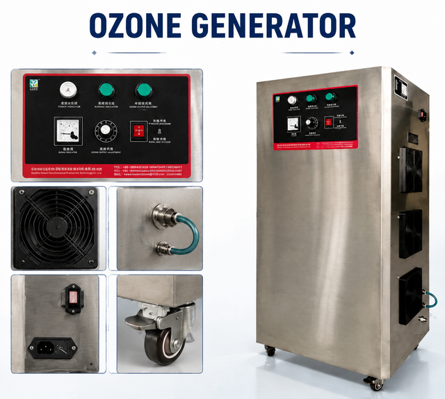 10G-60G Air Source Ozone Water Generator with Motor | 304 Stainless Steel 1000L/H 220V for Industrial & Farm Water Treatment