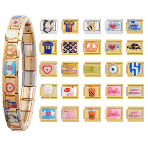 Ensemble de bracelets à breloques tendance, 20 pièces, ton or, bijoux modulaires DIY, accessoires cadeaux unisexes - Product Image 1