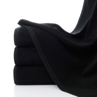Serviette de bain noire 50x90, grande taille, pour coiffeur, 100%, accessoires