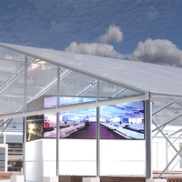 10x20m Büyük Alüminyum Çerçeveli Şeffaf Tavanlı Genişletilmiş Çadır, Su Geçirmez PVC ile Açık Hava Düğünleri ve Etkinlikleri için (Her Mevsim)
