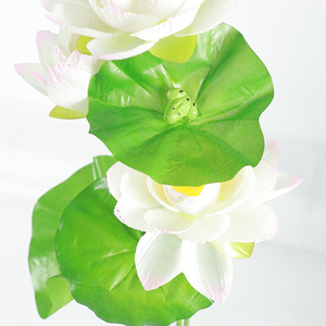 Ensemble de fleurs et feuilles de lotus artificielles, 130 cm de haut, arrangement de fleurs en soie simulée pour la décoration de la maison, accessoires de mariage - Product Image 2