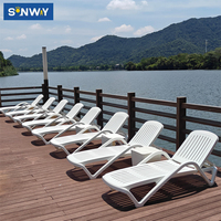 Chaise longue en plastique moderne pour terrasse extérieure, jardin, cour, terrasse-pour la plage, villa, hôtel, piscine, meubles à la mode