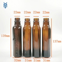 Offre Spéciale – Bouteille en Verre pour Huile Essentielle Marocaine Ambre 50ml 100ml, Flacon d'Huile Capillaire Marocaine avec Bouchon à Vis Noir