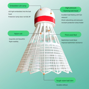 Led Night Nylon <span class=keywords><strong>Badminton</strong></span> Tête <span class=keywords><strong>de</strong></span> boule moussante haute pression Rebond rapide Résilient <span class=keywords><strong>Badminton</strong></span> - Product Image 5