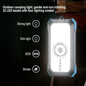 빠른 충전 지원 휴대용 전원 은행 20000mAh 22.5W PD + 15W 무선 전체 화면 캠핑 빛 태양 전원 은행 - Product Image 4