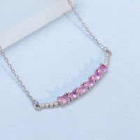 Natürliche Rosa Saphir-Anhänger-Halskette 925 Sterling Silber Edle Anhänger & Charms Edelstein-Modeschmuck für Frauen Großhandel