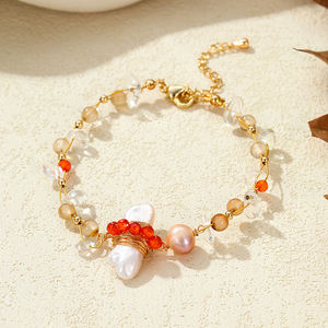 Pulsera de Perlas de Imitación con Cuentas de Cristal y Pedrería, Ligera, Ajustable, con Cierre de Langosta, Extensible, <span class=keywords><strong>para</strong></span> Mujer - Product Image 1