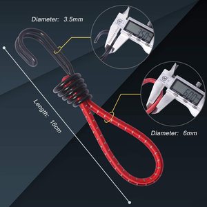 Corde élastique de camping en plein air avec crochet, diamètre 3,5 mm 6 mm, longueur 16 cm, sangle de fixation pour tente et bâche - Product Image 1