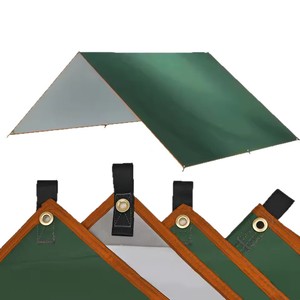 Carpa de Lona Impermeable de Doble Capa, Tipo Trigonal con Estacas en V, Resistente a la Lluvia, al Viento y a los Rayos UV, para Uso en Exteriores durante Tres Estaciones - Product Image 1