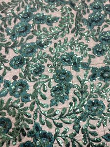Spangle Embroidery Machine Beads Sequin <strong>Fabric</strong> Embroidery Lace <strong>Abric</strong> Embroidered with Sequins Bridal Dress - Product Image 4