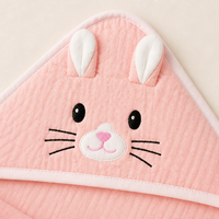 Serviette à capuche pour bébé en coton crêpe texturé doux de qualité supérieure, motif animal 3D, ultra absorbante, cape de bain pour nourrisson, OEM ODM