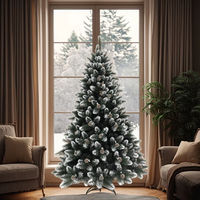 Hot Sale Metallst änder Künstlicher PVC dekorativer Baum mit weißem Glitzer und Tannenzapfen Silber beere für Home Office Holiday Decor