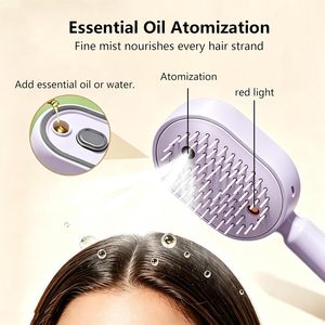 Brosse démêlante tout-en-un 2026 avec pulvérisateur électrique, peigne massant à coussin d'air, auto-nettoyante, applicateur d'huile et brosse à vapeur pour cheveux - Product Image 4