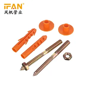 IFAN-Kit de tubería de plástico de latón para calentador de agua, Kit de fijación de pared para lavabo de baño, tornillo de tuerca, Kit de inodoro