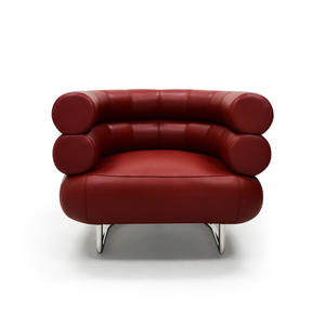 Modern Luxury Leather Cushion Sofa Stainless Steel Base <b>with</b> Curved <b>Arm</b> Living Room Lounge <b>Chair</b> for Hotel Furniture Home Use - Product Image 2