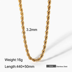 ファッションヒップホップチョーカー ジュエリーチェーンネックレス 14K金メッキ カデナス・クバーナ・デ・オロ フランコ マイアミ ダイヤモンドカット キューバンリンク - Product Image 4