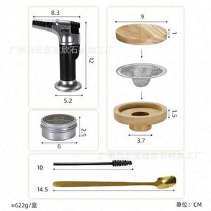 NOUVEAU Infuseur de fumée pour whisky, très populaire, avec torche à glaçons et 6 copeaux de bois naturels - Product Image 3