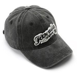 Retrò Unisex estate lavato vecchio ricamo lettera cappellino da Baseball sport all'aria aperta protezione solare in metallo fibbia cotone - Product Image 3